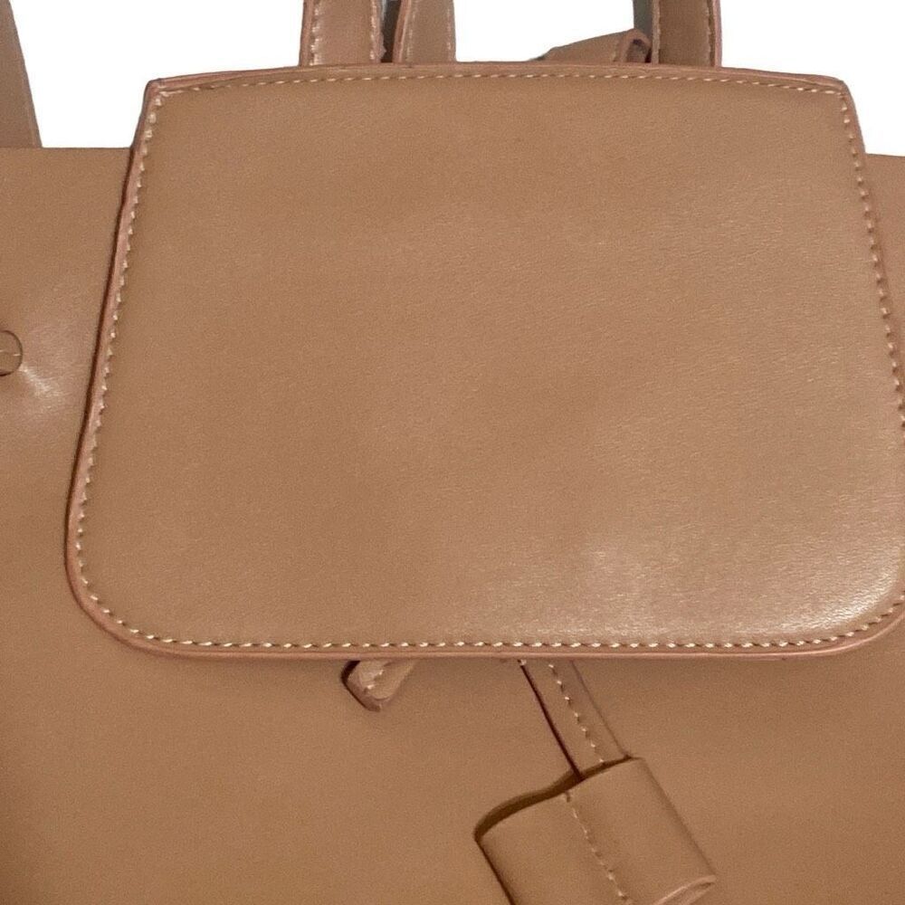 Women’s Backpack Satchel Purse Inside Zipper Pocket Peach Mauve Faux Leather - Picture 4 of 16